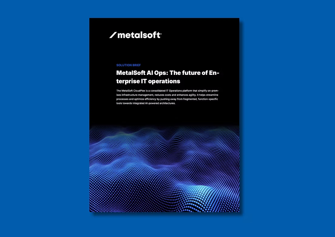 Cover of the MetalSoft AI Ops solution brief on the future of enterprise IT operations
