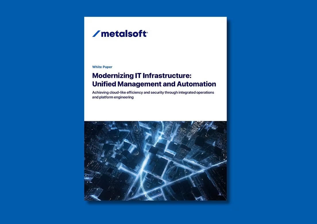 Cover of the white paper on modernizing IT infrastructure through unified management and automation